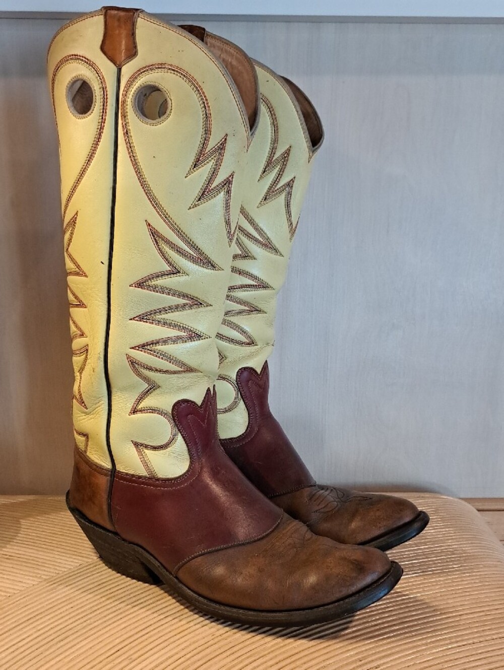 Bowman's Wilson Boot Co. Handmade 3 Tone Cowboy Boots 13 - Picture 3 of 16